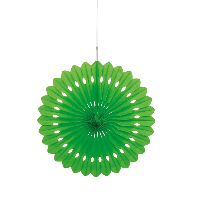 Kiwi Green Decorative Paper Fan, 16 Inches, 1 Count