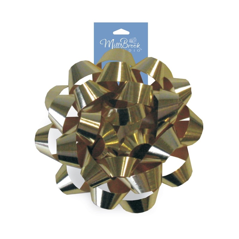 Metallic Gold Gift Confetti Bow, 5 Inches, 1 Count