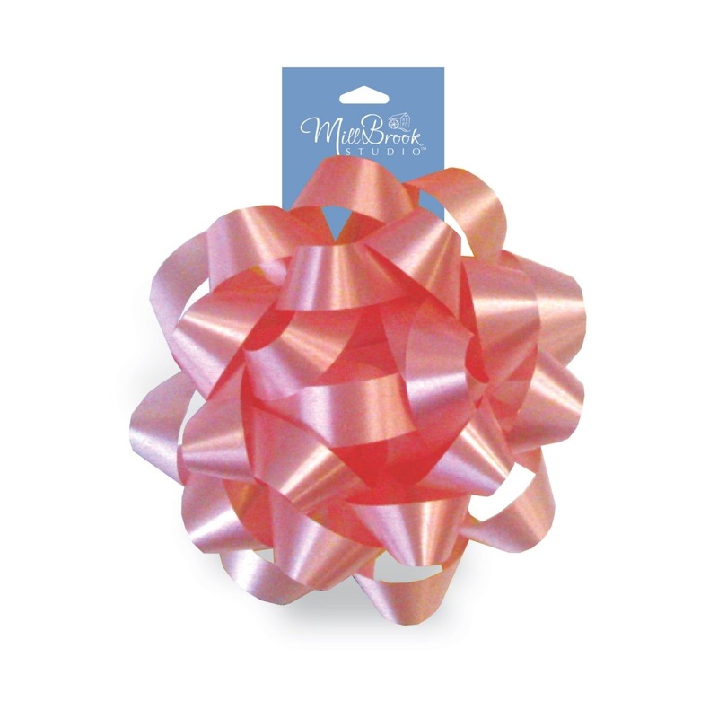 Pink Gift Confetti Bow, 6 Inches, 1 Count