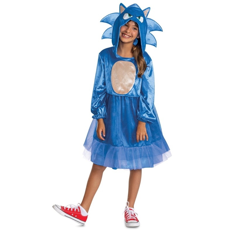 Sonic Dress Costume for Kids, Hooded Dress S