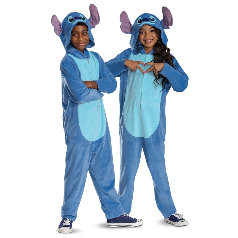 Stitch Jumpsuit Costume for Kids, Disney, Hooded Jumpsuit S