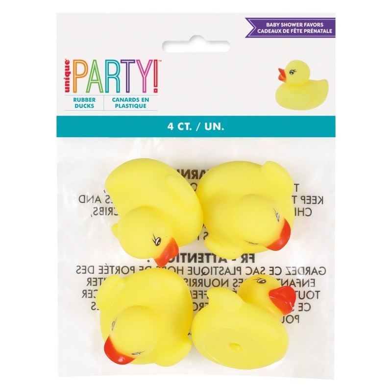 Yellow Rubber Ducky, 4 Count