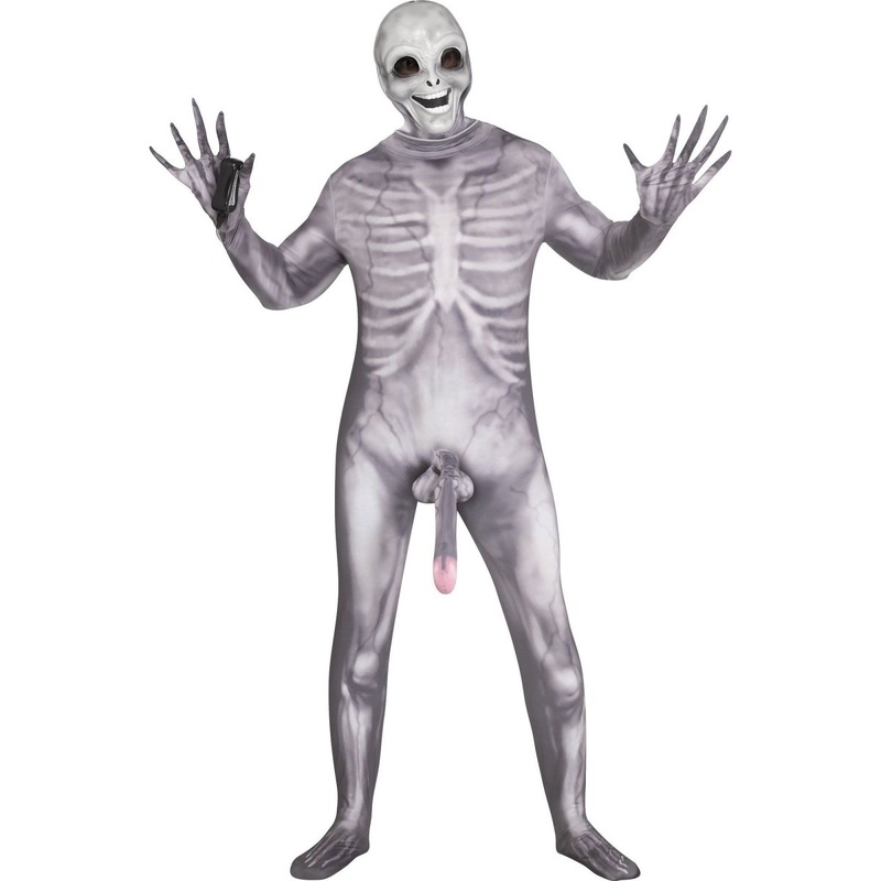 Alien Prober Costume for Adults, Jumpsuit with Mask STD