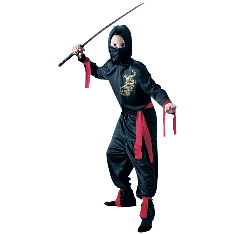 Black Ninja Costume for Kids S