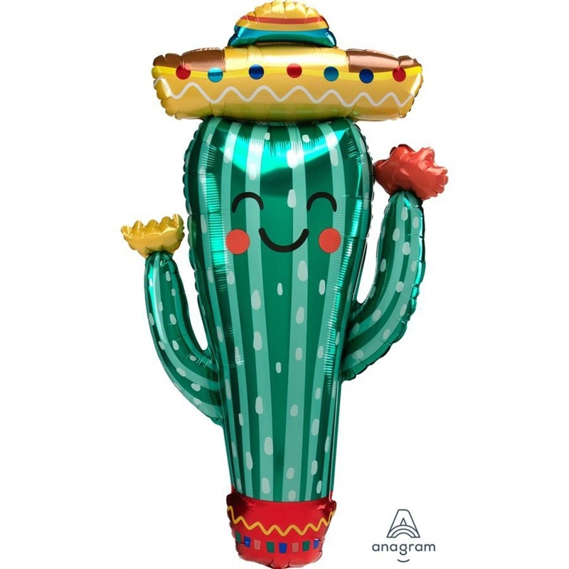 Fiesta Cactus Supershape Foil Balloon, 38 Inches, 1 Count