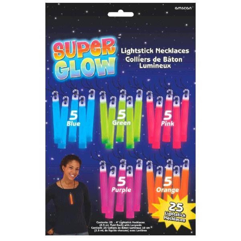 Glow Stick Necklaces Asst. 4 In. 25/pkg.