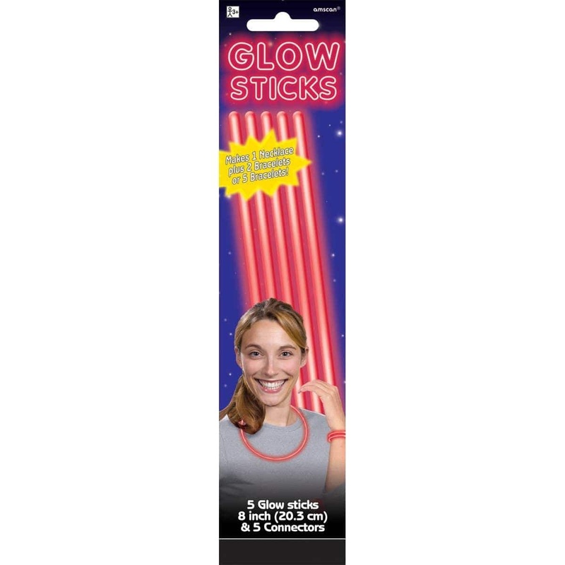 Glow Sticks - Red 8 In. 5/pkg.