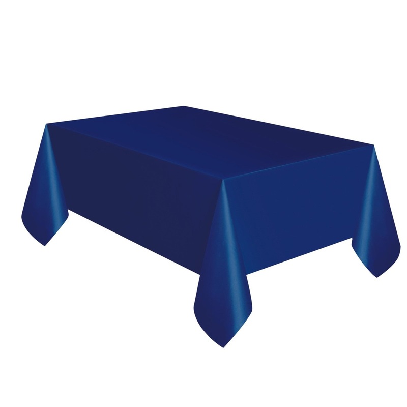 Navy Blue Rectangular Plastic Table Cover, 54 x 108 Inches, 1 Count