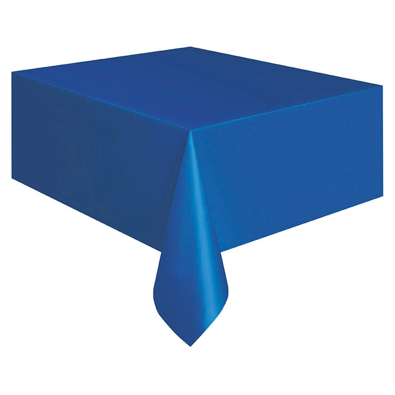 Royal Blue Rectangular Plastic Table Cover, 54 x 108 Inches, 1 Count