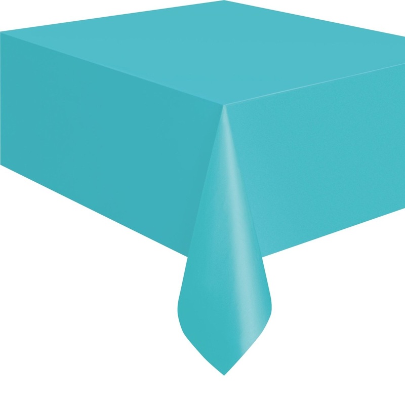 Teal Rectangular Plastic Table Cover, 54 x 108 Inches, 1 Count