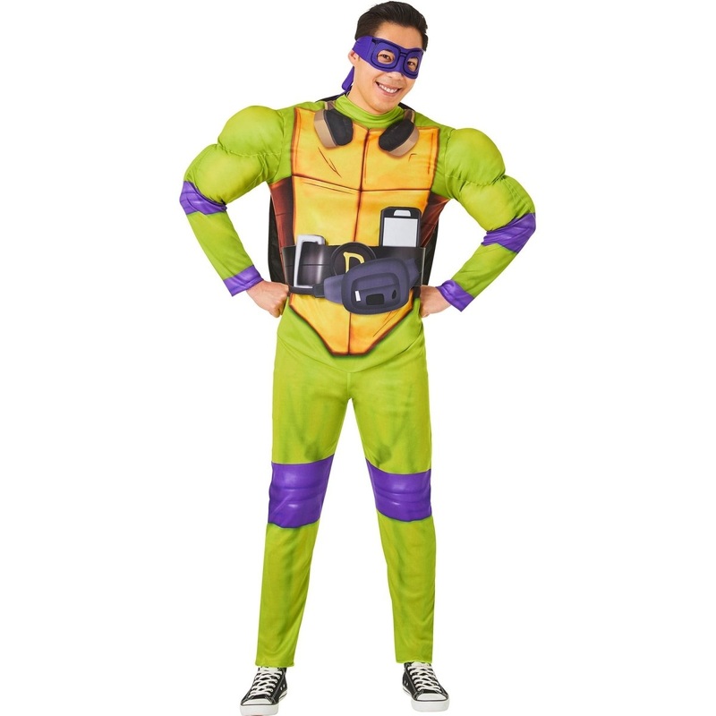 Teenage Mutant Ninja Turtles Donnie Costume for Adults, Jumpsuit, Shell and Mask S