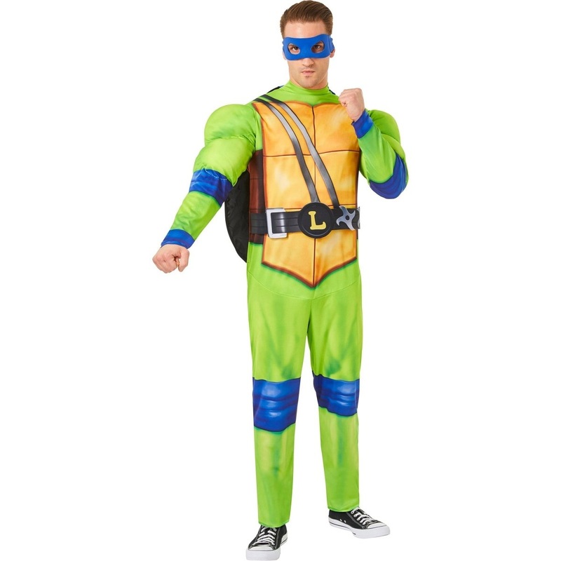 Teenage Mutant Ninja Turtles Leo Costume for Adults, Jumpsuit, Shell and Mask S