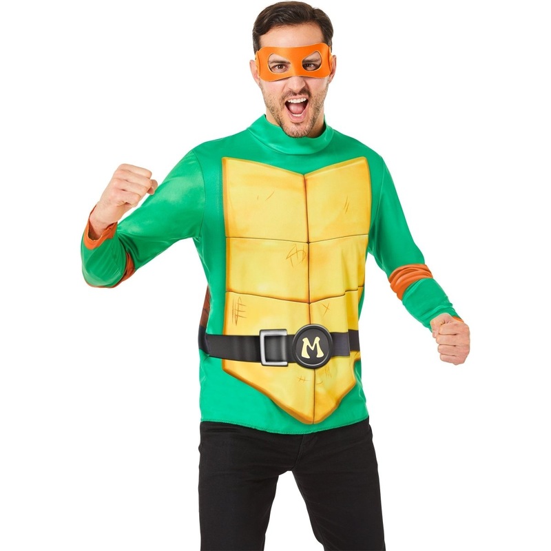 Teenage Mutant Ninja Turtles Mikey Wear Kit for Adults, Shirt and Mask OS