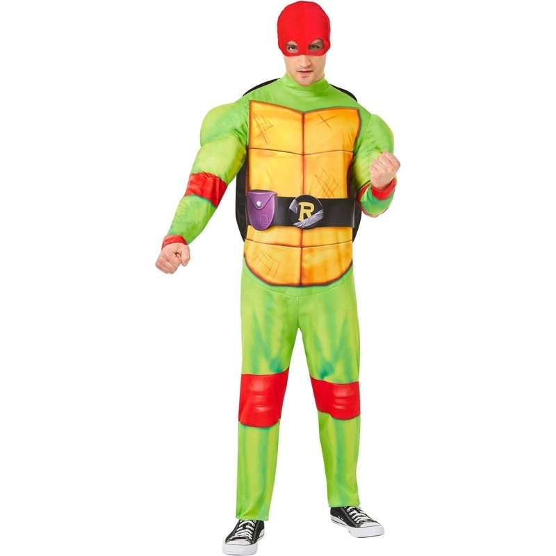 Teenage Mutant Ninja Turtles Raph Costume for Adults, Jumpsuit, Shell and Mask M
