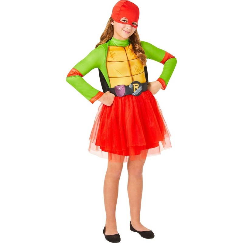 Teenage Mutant Ninja Turtles Raph Costume for Kids, Dress, Shell, Belt and Mask S