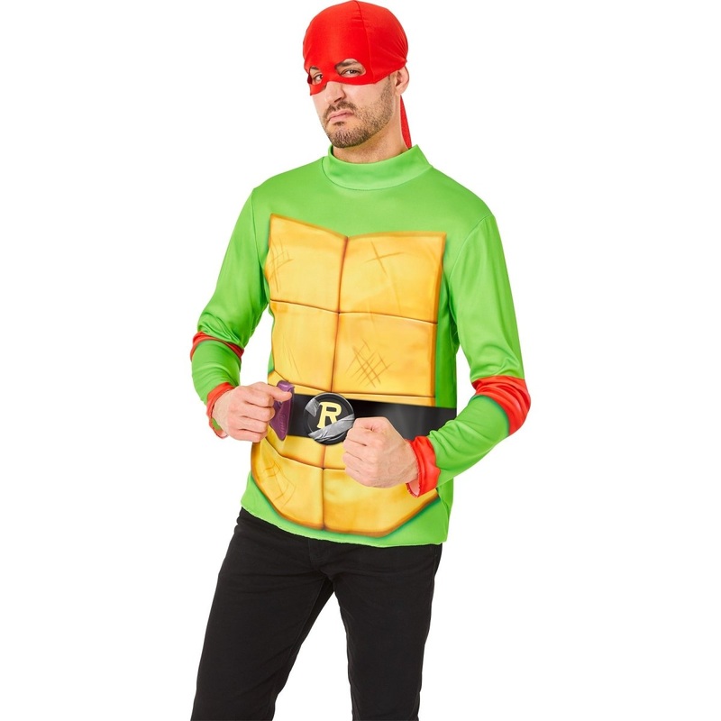 Teenage Mutant Ninja Turtles Raph Wear Kit for Adults, Shirt and Mask OS