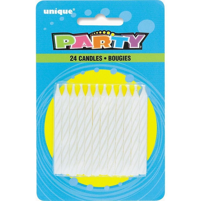 White Spiral Birthday Candles 24/pkg.