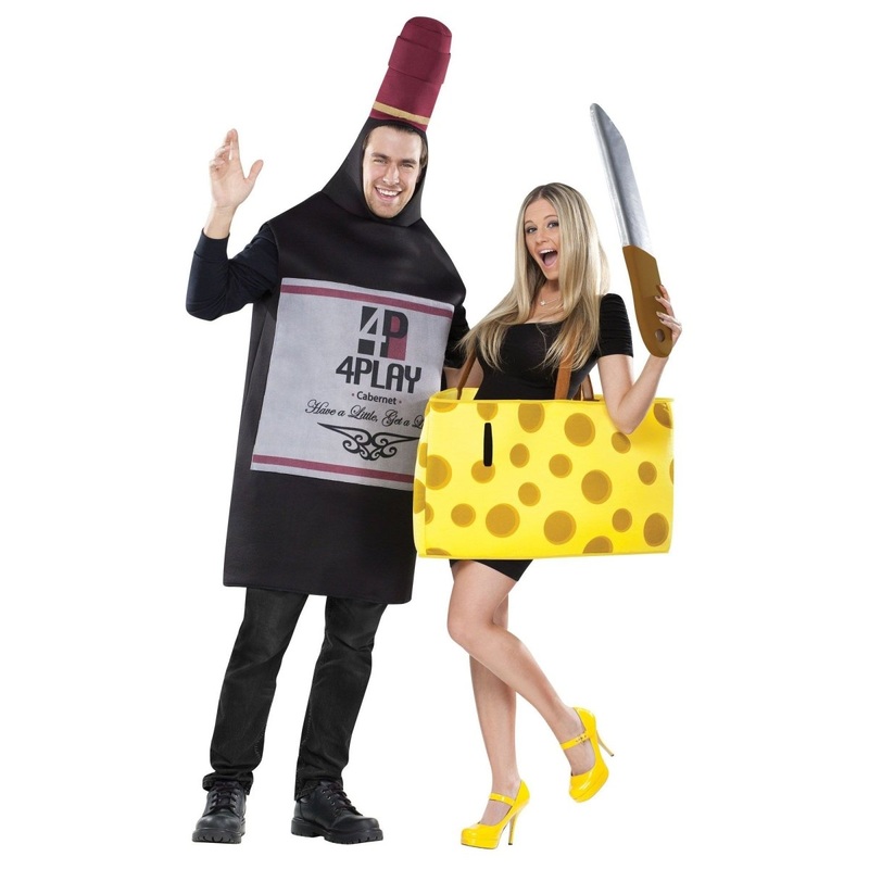 Wine and Cheese Couple Costume for Adults STD