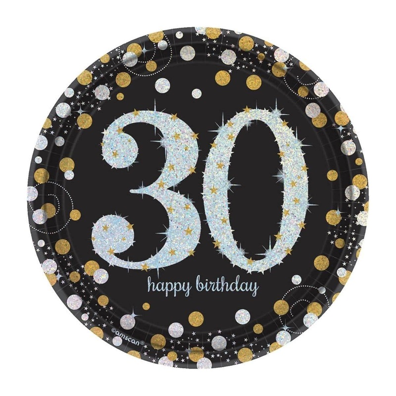 30th Sparkling Celeb - Round Plates 7 In. 8/pkg.