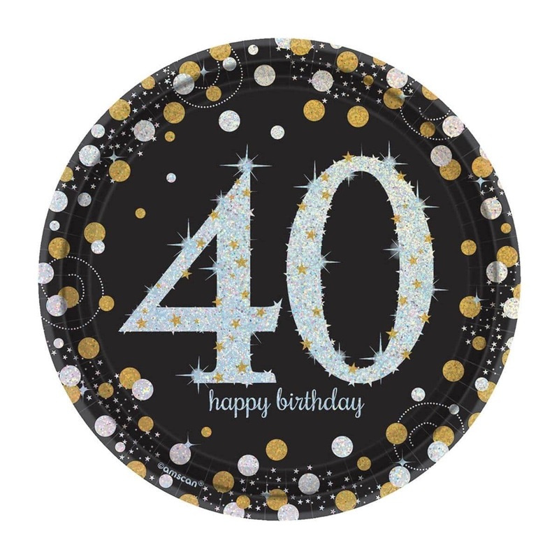 40th Sparkling Celeb - Round Plates 7 In. 8/pkg.