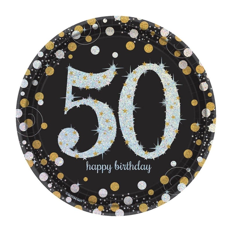 50th Sparkling Celeb - Round Plates 7 In. 8/pkg.