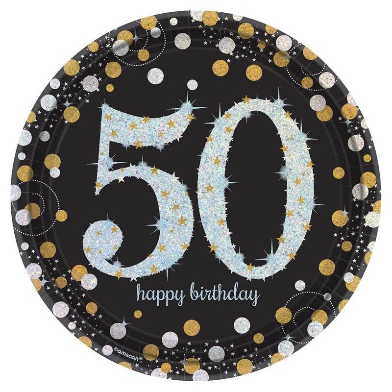 50th Sparkling Celeb - Round Plates 9 In. 8/pkg.