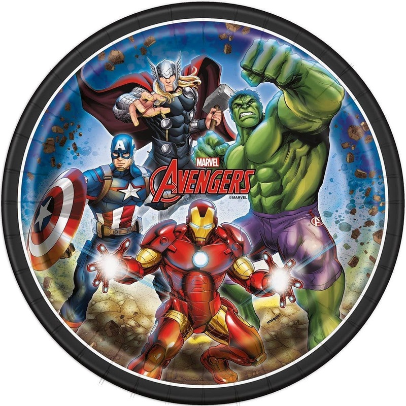 Avengers Assemble Dinner plates 9 inches, 8 per package