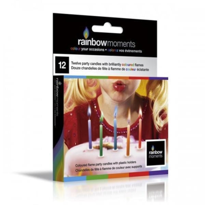 Coloured Flame Birthday Candles 12/pkg.