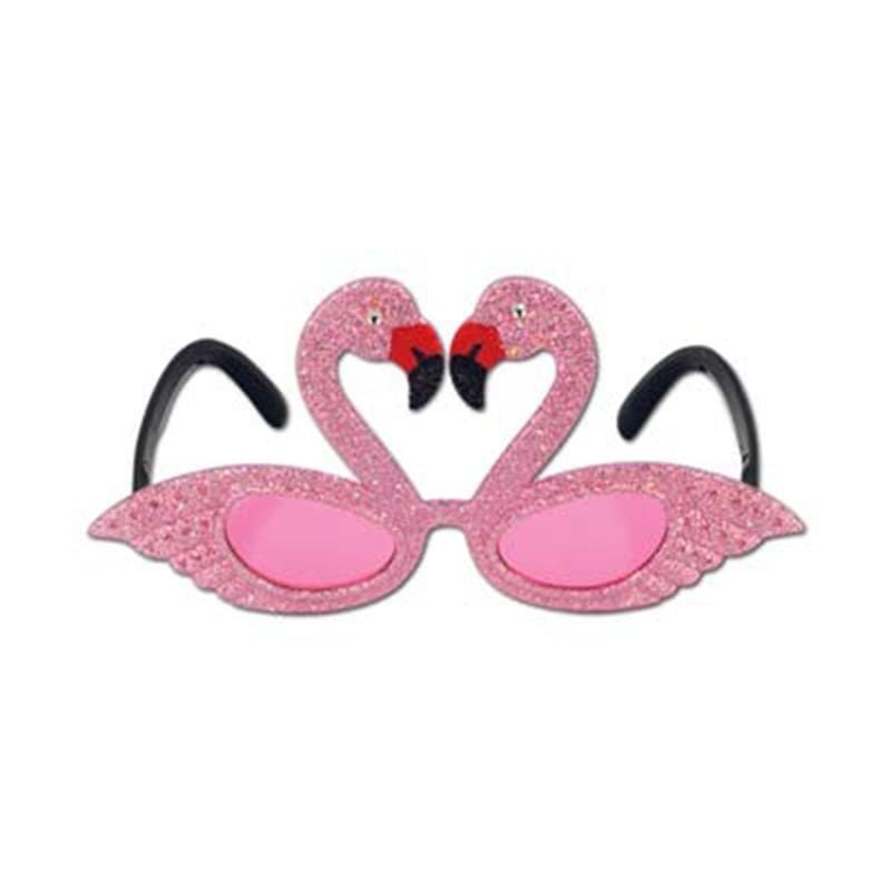 Glittered Flamingo Glasses