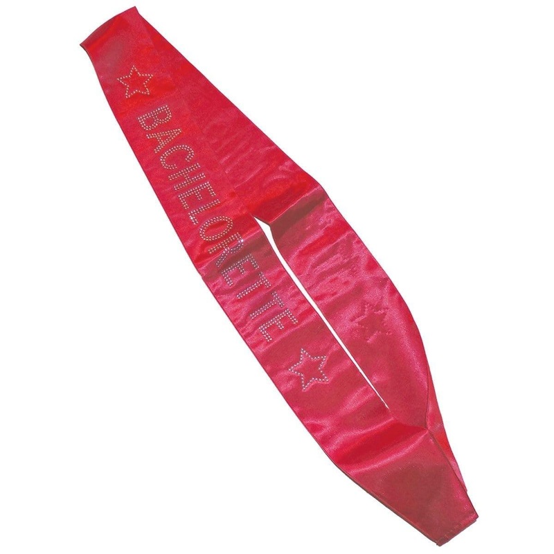 Hot pink Bachelorette sash with rhinestones