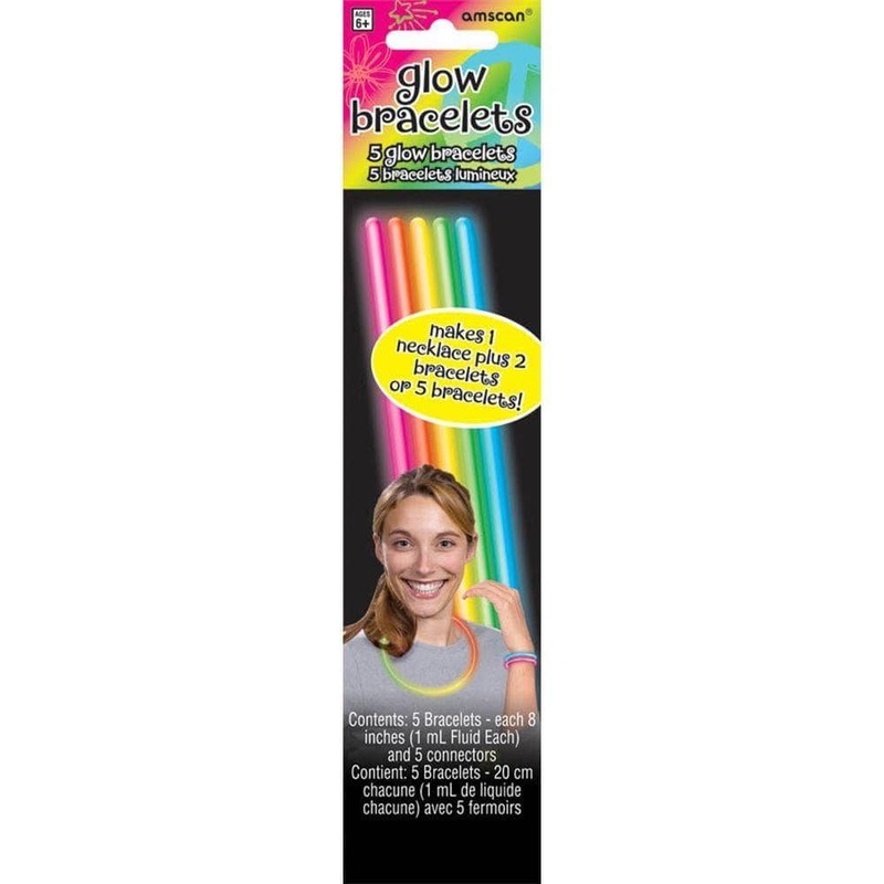 Neon Doodle Glow Sticks 8 In. 5/pkg.