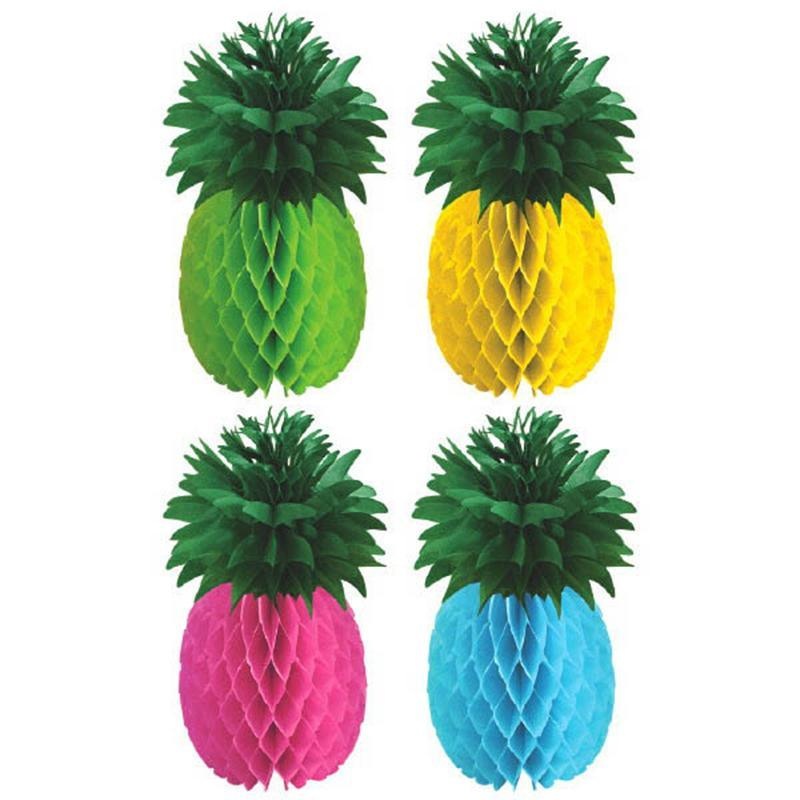 Pineapple Honeycomb Centerpieces, 4 per Package