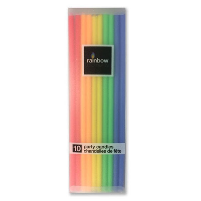 Slim Paraffin Candles 10/pkg - Multi.