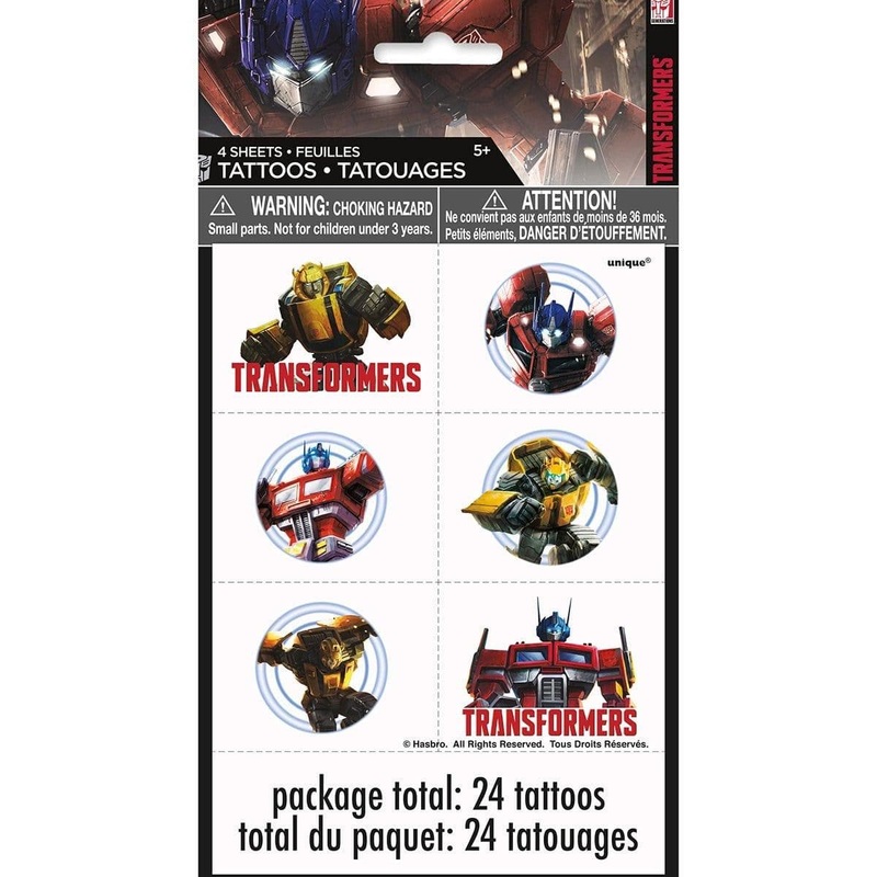 Transformers temporary tattoos, 24 per package