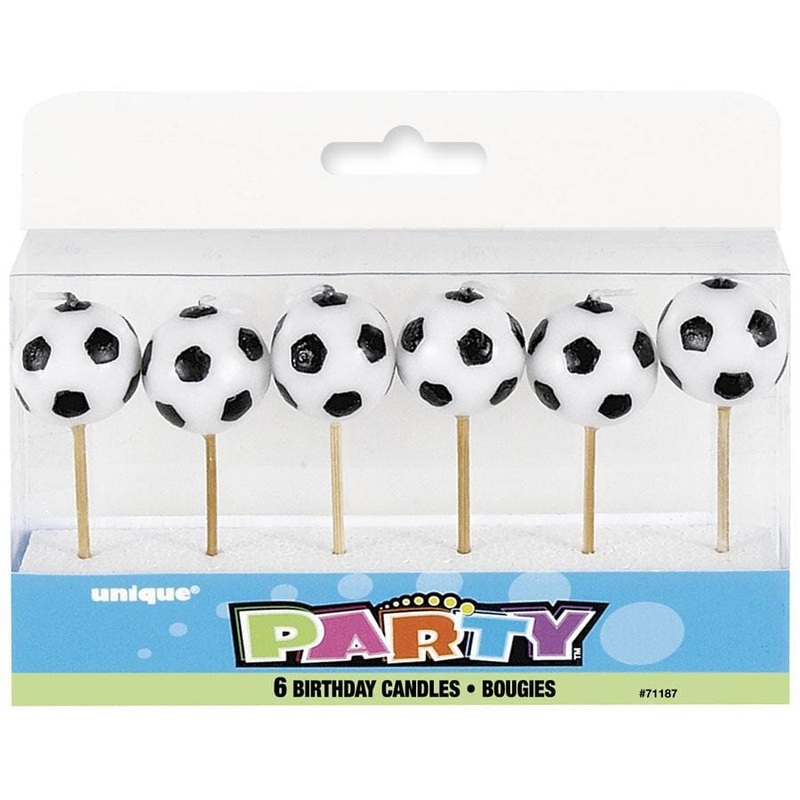 3D Soccer Candles, 6 per Package