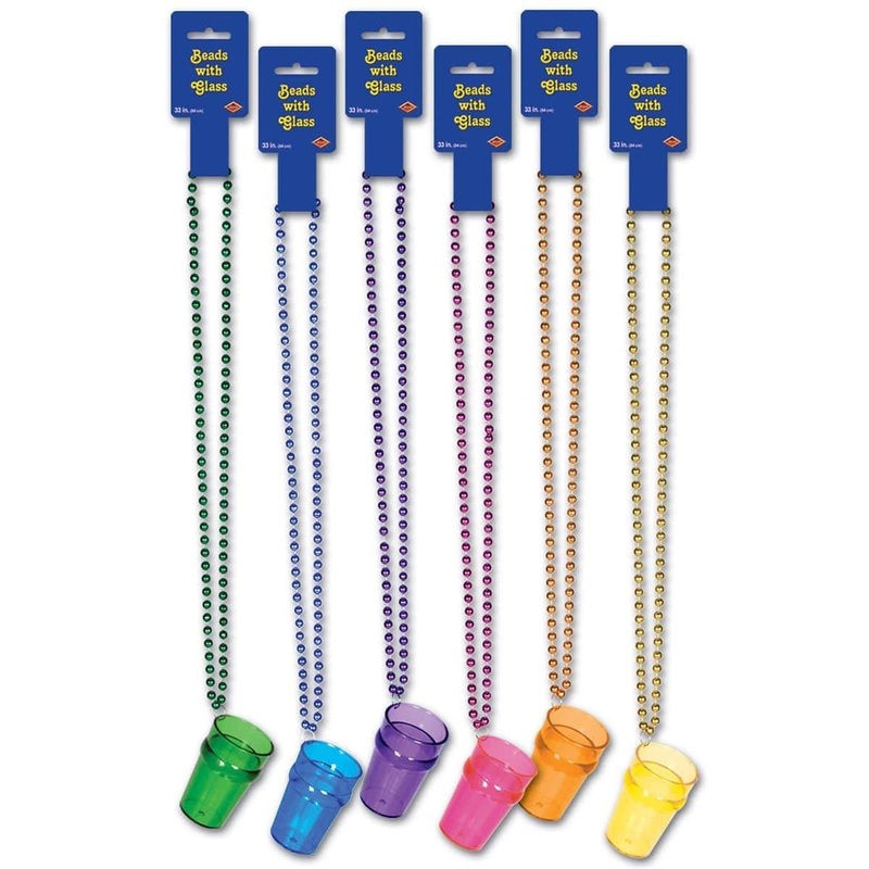 Beaded Necklace with Shot Glass