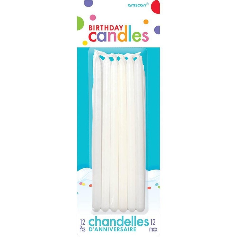 Birthday Taper Candles - White 5 In. 12/pkg.