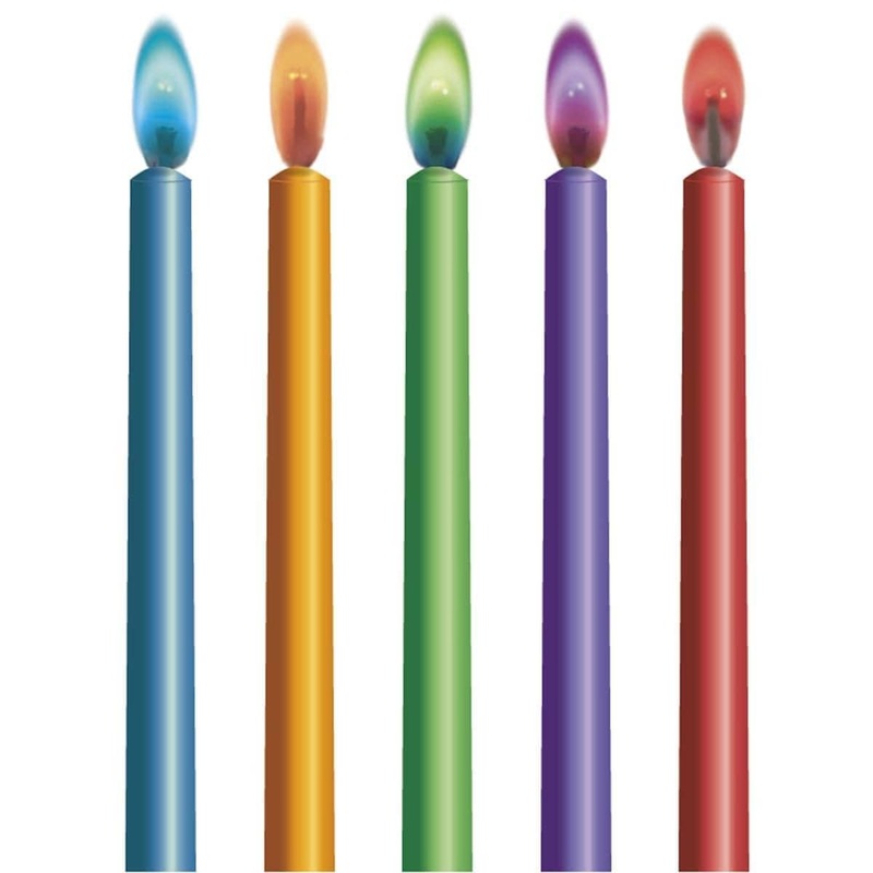 Color Flames Candles & Holders 10/pkg.