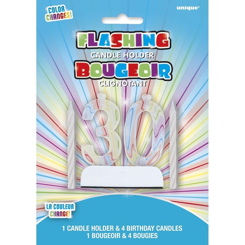 Flashing Candle Holder/Candles 30th