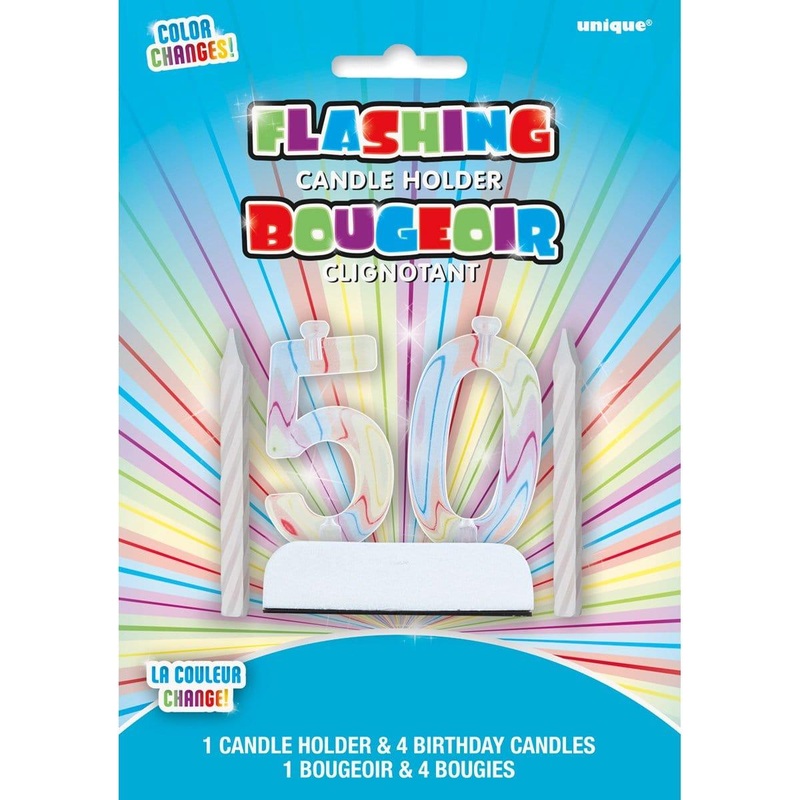 Flashing Candle Holder/Candles 50th