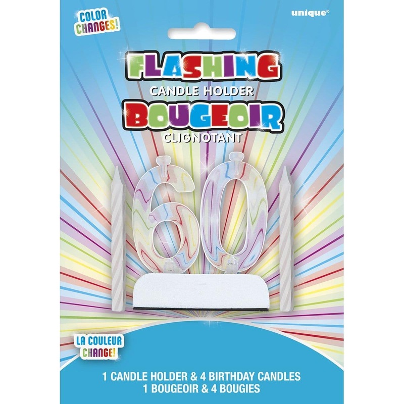 Flashing Candle Holder/Candles 60th