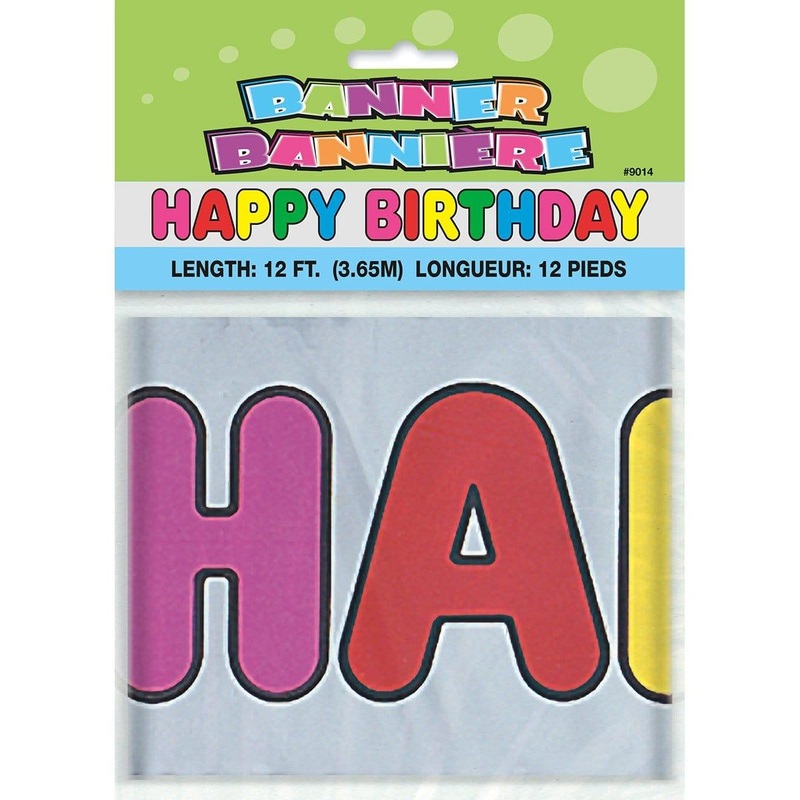 Foil Happy Bday Bannr 12ft