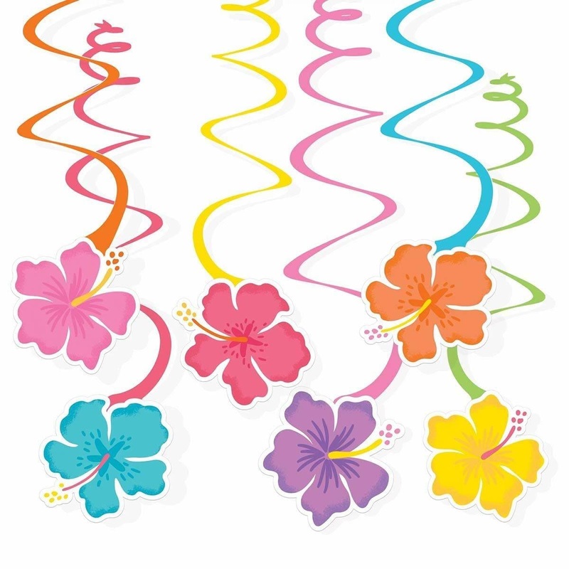 Luau Swirl Decorations, 12 Count