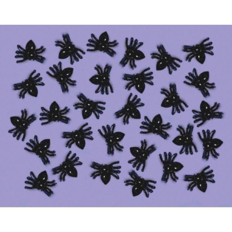 Mini plastic spiders, 50 per package