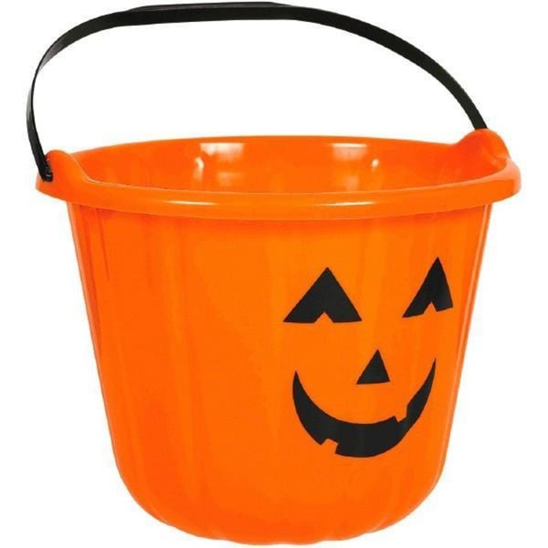 Orange pumpkin plastic Candy Bucket