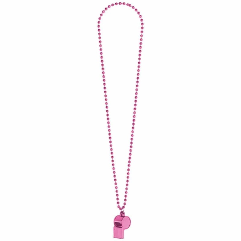 Pink Necklace with Whistle, 36 Inches