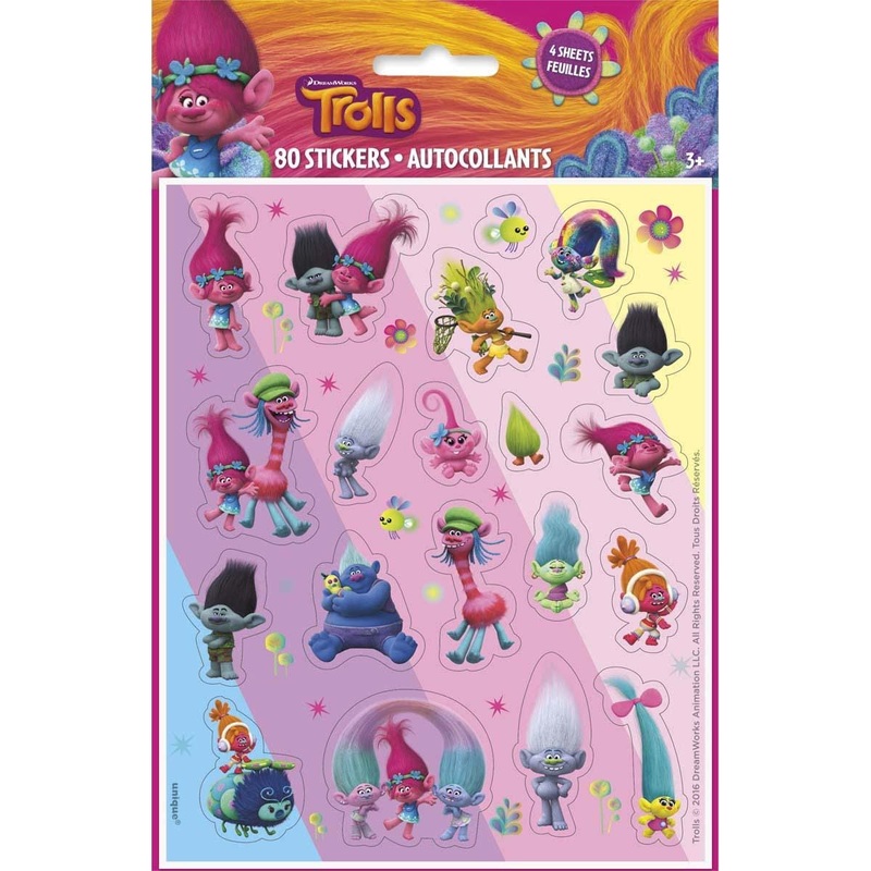 Trolls stickers, 80 per package