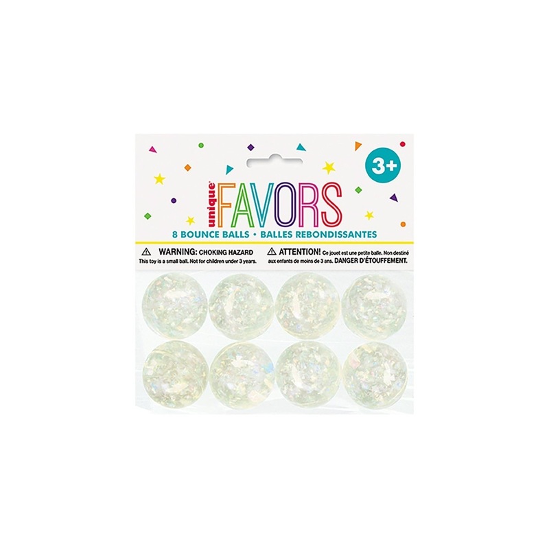 Clear Bounce Balls, 8 Count
