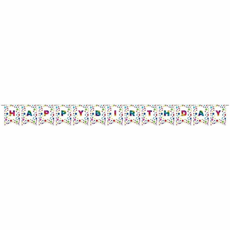 Rainbow Foil Birthday - Diy Pennant Banner