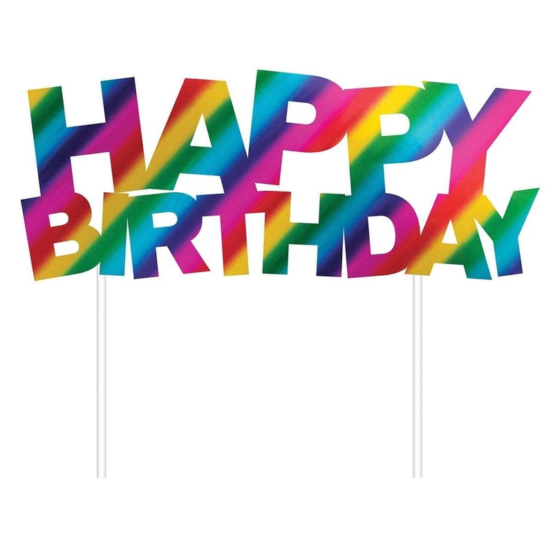 Rainbow Foil Birthday - Happy Birthday Cake Topper